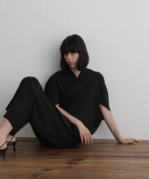 LE PHIL オールインワン黒0サイズ LE PHIL(ル フィル) 25SS2WAYツイルハーフスリーブコンビネゾン