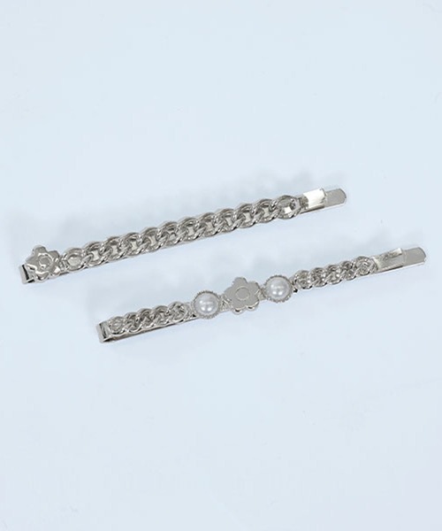 セール】(MARY QUANT)METAL CHAIN HAIR PIN SET（ヘアピン）｜MARY