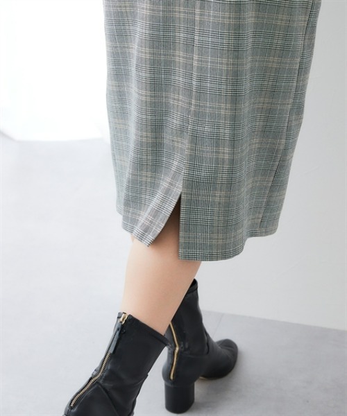 7days Life Styling（セブンデイズライフスタイリング）の「ウール調Vネックジャンパースカート（しわになりにくい・洗濯機OK）<大きいサイズ有>（ジャンパースカート・レディース・チャコール/チェック・3L/LL/L/M）」の14枚目の写真