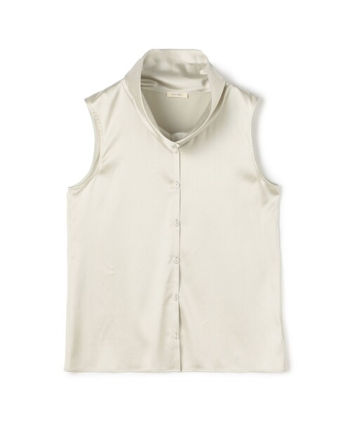 【DES PRES デプレ】シルク シャツ セール】シルクストレッチサテン スカーフネックブラウス（シャツ