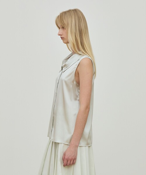 セール】シルクストレッチサテン スカーフネックブラウス（シャツ