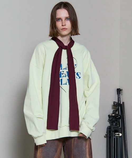 セール】Silicon Print Sweatshirt/シリコンプリントスウェット