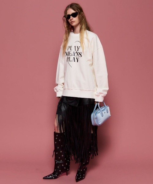 MAISON SPECIAL（メゾンスペシャル）の「Silicon Print Sweatshirt/シリコンプリントスウェット（スウェット・レディース・イエロー/レッド/ブラック/ホワイト・FREE）」の7枚目の写真