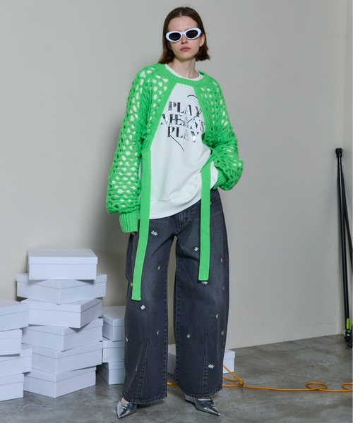MAISON SPECIAL（メゾンスペシャル）の「Silicon Print Sweatshirt/シリコンプリントスウェット（スウェット・レディース・イエロー/レッド/ブラック/ホワイト・FREE）」の6枚目の写真