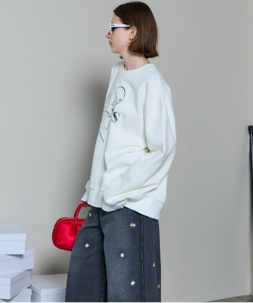 MAISON SPECIAL（メゾンスペシャル）の「Silicon Print Sweatshirt/シリコンプリントスウェット（スウェット・レディース・イエロー/レッド/ブラック/ホワイト・FREE）」の11枚目の写真