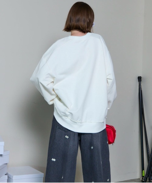 MAISON SPECIAL（メゾンスペシャル）の「Silicon Print Sweatshirt/シリコンプリントスウェット（スウェット・レディース・イエロー/レッド/ブラック/ホワイト・FREE）」の12枚目の写真