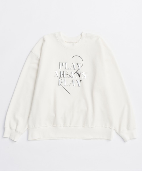セール】Silicon Print Sweatshirt/シリコンプリントスウェット