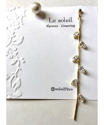 【Le soleil】コットンパール&ビジュー　ピアス(MA)