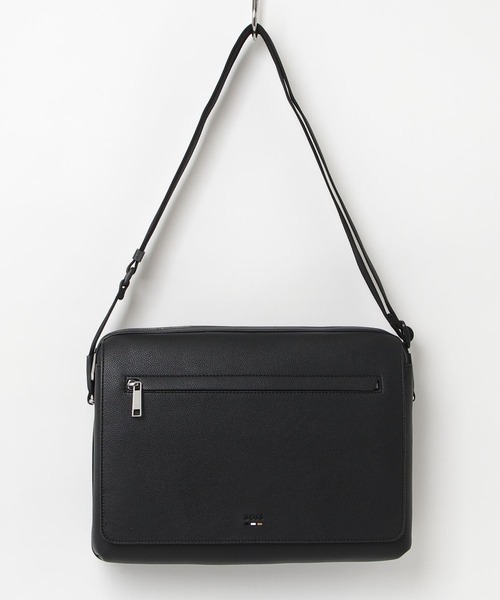 セール】グレイン フェイクレザー メッセンジャーバッグ エンボスロゴ