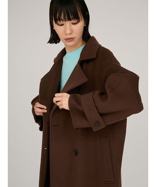 emmi（エミ）の「ロイヤルジーロン・ロングコート（チェスターコート・レディース・オリーブ/ネイビー/ブラウン・0/1）」の10枚目の写真