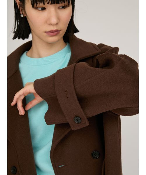 emmi（エミ）の「ロイヤルジーロン・ロングコート（チェスターコート・レディース・オリーブ/ネイビー/ブラウン・0/1）」の14枚目の写真