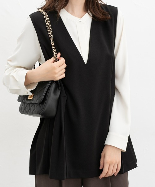 イージーケア】脇プリーツベスト（ベスト）｜Honeys（ハニーズ）の