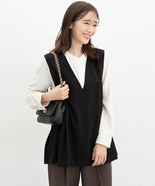 Honeys(ハニーズ)の「【イージーケア】脇プリーツベスト(ベスト・レディース・ブラック/チャコール/ブラウン系その他・LL/L/M/S)」の6枚目の写真