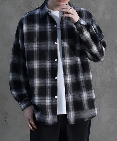 Mayree（メイリー）の「オンブレチェックシャツ(NEZ)（シャツ/ブラウス・メンズ・ブルー/ブラック/レッド・FREE）」の18枚目の写真