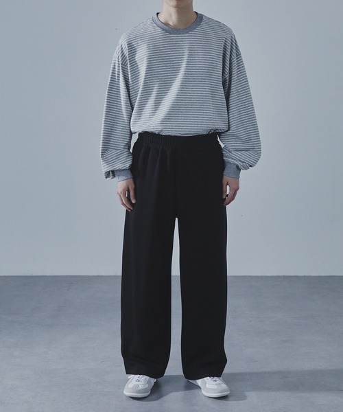 SLICK（スリック）の「【SLICK/スリック】Double Air Knit Sweat Wide Pants/ダンボールニットワイドパンツ/スウェット/セットアップ（スウェットパンツ・メンズ・ヘザーグレー/ブラック/ブラウン・1/2/3）」の8枚目の写真