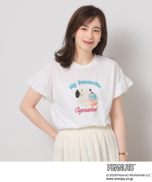 PEANUTS(ピーナッツ)の「◆PEANUTS別注フリル袖Tシャツ(Tシャツ/カットソー・レディース・グリーン系/ベビーピンク/オフホワイト・00)」の21枚目の写真