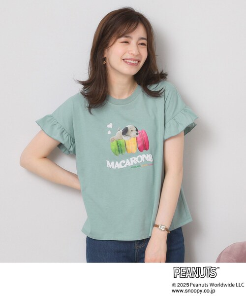 PEANUTS(ピーナッツ)の「◆PEANUTS別注フリル袖Tシャツ(Tシャツ/カットソー・レディース・グリーン系/ベビーピンク/オフホワイト・00)」の17枚目の写真