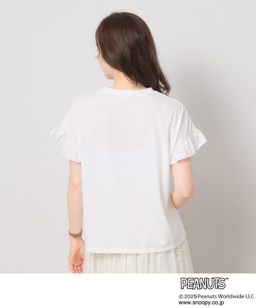 PEANUTS(ピーナッツ)の「◆PEANUTS別注フリル袖Tシャツ(Tシャツ/カットソー・レディース・グリーン系/ベビーピンク/オフホワイト・00)」の8枚目の写真
