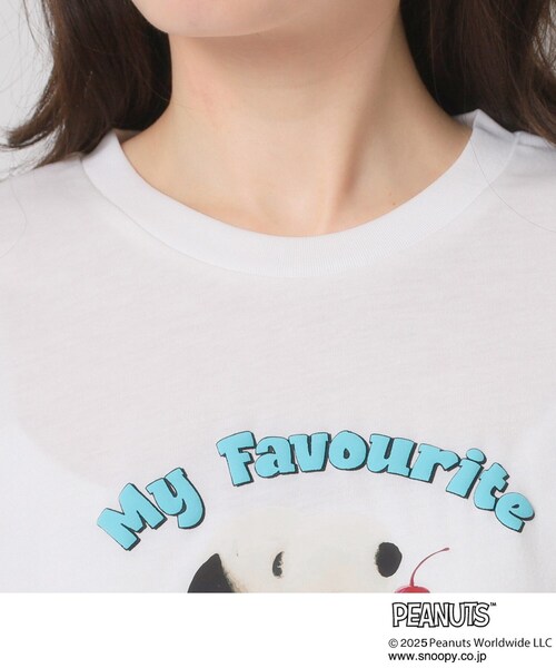 PEANUTS(ピーナッツ)の「◆PEANUTS別注フリル袖Tシャツ(Tシャツ/カットソー・レディース・グリーン系/ベビーピンク/オフホワイト・00)」の7枚目の写真