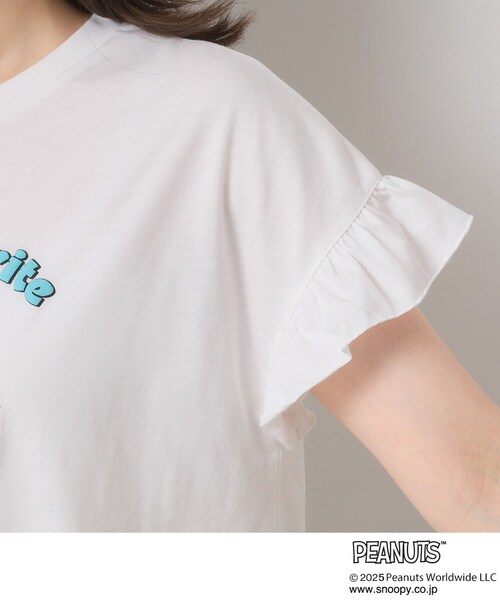 PEANUTS(ピーナッツ)の「◆PEANUTS別注フリル袖Tシャツ(Tシャツ/カットソー・レディース・グリーン系/ベビーピンク/オフホワイト・00)」の6枚目の写真