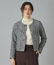 値下げ！ドレステリア ノーカラーツイードジャケット＆スカート 公式】DRESSTERIOR（ドレステリア）の通販 | ノーカラー