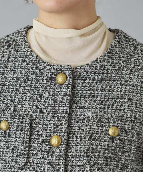 DRESSTERIOR（ドレステリア）の「◆【セットアップ可】ツイード ノーカラージャケット（ノーカラージャケット・レディース・グレー/ブラック・36/34/38）」の3枚目の写真