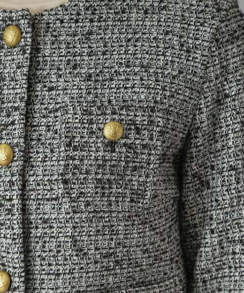 DRESSTERIOR（ドレステリア）の「◆【セットアップ可】ツイード ノーカラージャケット（ノーカラージャケット・レディース・グレー/ブラック・36/34/38）」の4枚目の写真