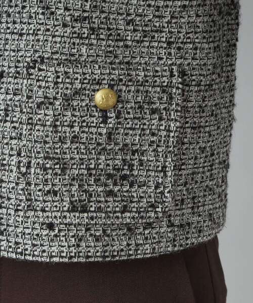 DRESSTERIOR（ドレステリア）の「◆【セットアップ可】ツイード ノーカラージャケット（ノーカラージャケット・レディース・グレー/ブラック・36/34/38）」の6枚目の写真