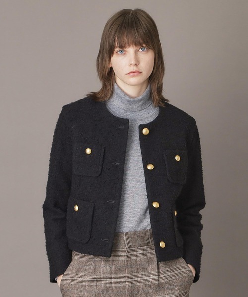 DRESSTERIOR（ドレステリア）の「◆【セットアップ可】ツイード ノーカラージャケット（ノーカラージャケット・レディース・グレー/ブラック・36/34/38）」の20枚目の写真