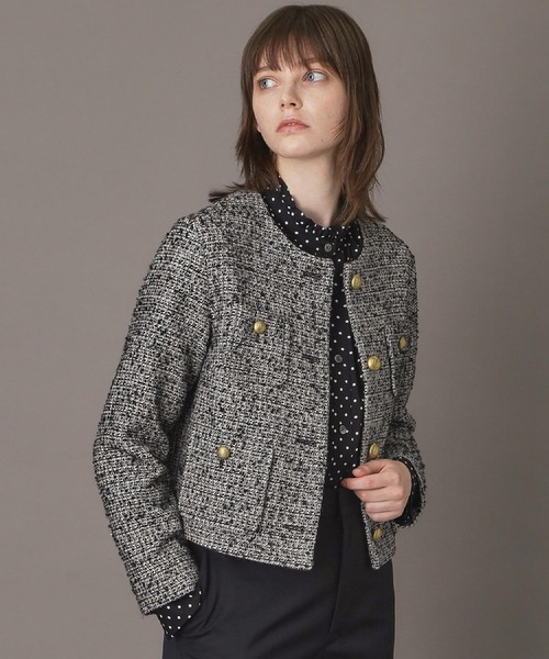 DRESSTERIOR（ドレステリア）の「◆【セットアップ可】ツイード ノーカラージャケット（ノーカラージャケット・レディース・グレー/ブラック・36/34/38）」の16枚目の写真