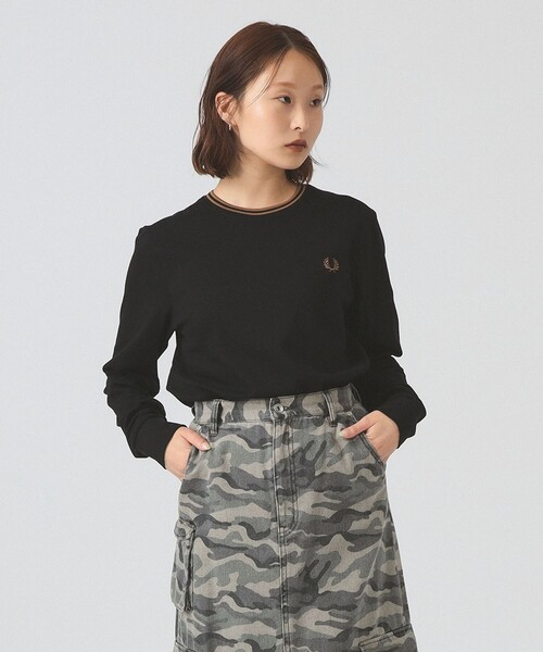 FRED PERRY(フレッドペリー)の「FRED PERRY / ツイン ティップド ロングスリーブ Tシャツ(Tシャツ/カットソー・レディース・ネイビー/ブラック/ホワイト・SMALL)」の3枚目の写真