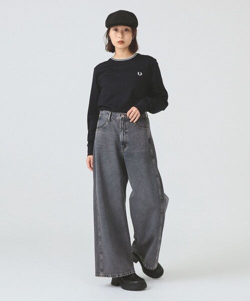 FRED PERRY(フレッドペリー)の「FRED PERRY / ツイン ティップド ロングスリーブ Tシャツ(Tシャツ/カットソー・レディース・ネイビー/ブラック/ホワイト・SMALL)」の17枚目の写真