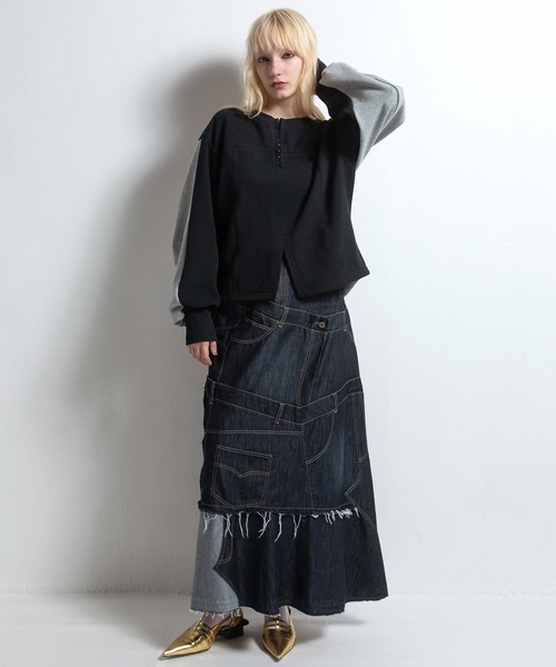 AULA AILA(アウラアイラ)の「2WAYキーネックプルオーバー(Tシャツ/カットソー・レディース・ブラック/ネイビー/ライトグレー・0)」の14枚目の写真