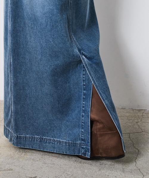 CHIC STYLE(シックスタイル)の「ソフトデニムマキシスカート<大きいサイズ有>シックスタイル(デニムスカート・レディース・ブルー系/ブラック系・M/L/LL/3L/4L/5L)」の9枚目の写真