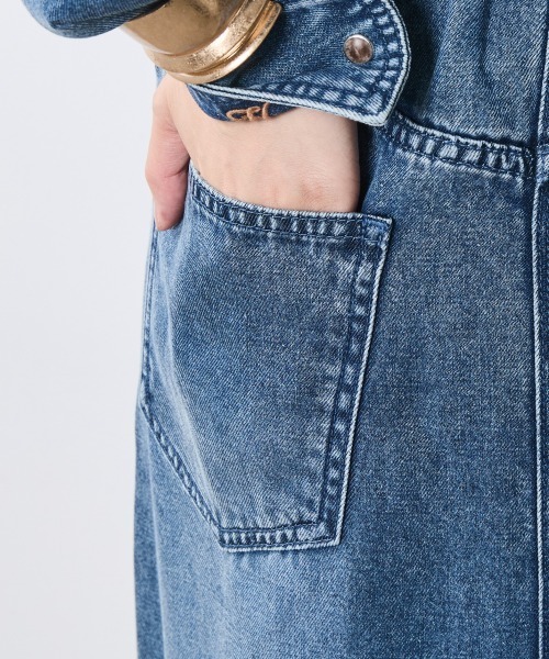 CHIC STYLE(シックスタイル)の「ソフトデニムマキシスカート<大きいサイズ有>シックスタイル(デニムスカート・レディース・ブルー系/ブラック系・M/L/LL/3L/4L/5L)」の10枚目の写真