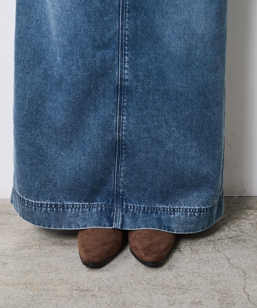 CHIC STYLE(シックスタイル)の「ソフトデニムマキシスカート<大きいサイズ有>シックスタイル(デニムスカート・レディース・ブルー系/ブラック系・M/L/LL/3L/4L/5L)」の16枚目の写真