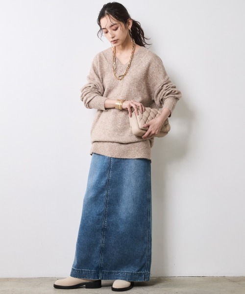 CHIC STYLE(シックスタイル)の「ソフトデニムマキシスカート<大きいサイズ有>シックスタイル(デニムスカート・レディース・ブルー系/ブラック系・M/L/LL/3L/4L/5L)」の19枚目の写真