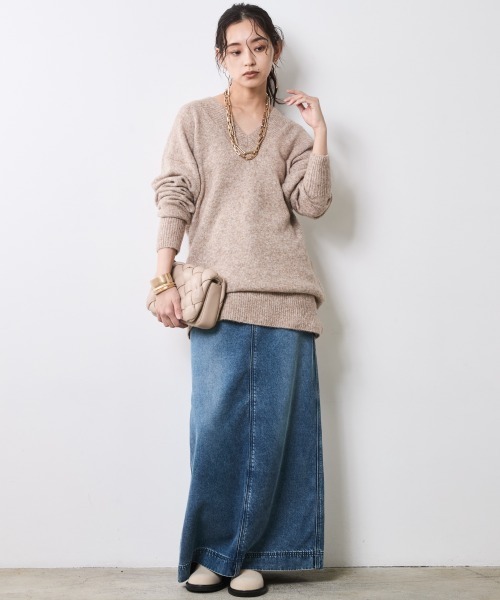 CHIC STYLE(シックスタイル)の「ソフトデニムマキシスカート<大きいサイズ有>シックスタイル(デニムスカート・レディース・ブルー系/ブラック系・M/L/LL/3L/4L/5L)」の22枚目の写真