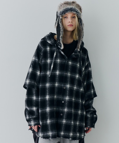 AIVER レイヤードオンブレチェックシャツ（シャツ/ブラウス）｜AIVER