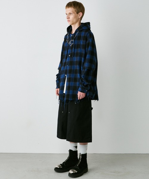 AIVER(アイバー)の「AIVER レイヤードオンブレチェックシャツ(シャツ/ブラウス・メンズ・ブラック/ブルー/レッド/ダークブラック・SMALL/MEDIUM/LARGE)」の16枚目の写真