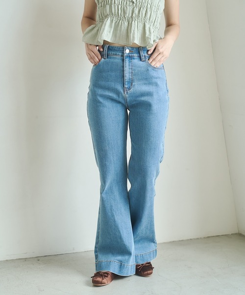 フレアデニムパンツ（デニムパンツ）｜REMOON（リムーン）の
