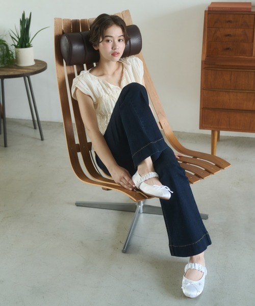 REMOON（リムーン）の「フレアデニムパンツ（デニムパンツ・レディース・ネイビー/ブルー・MEDIUM/SMALL）」の13枚目の写真