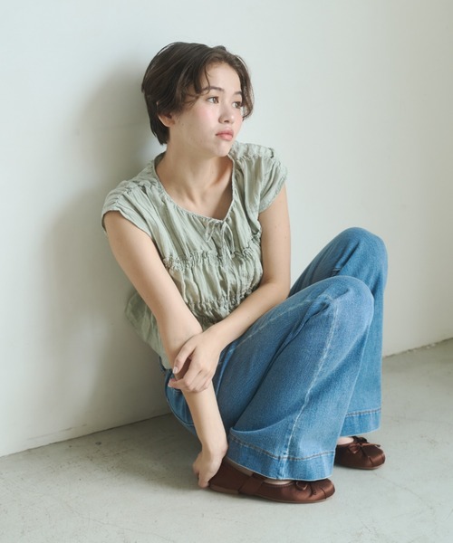 REMOON（リムーン）の「フレアデニムパンツ（デニムパンツ・レディース・ネイビー/ブルー・MEDIUM/SMALL）」の21枚目の写真