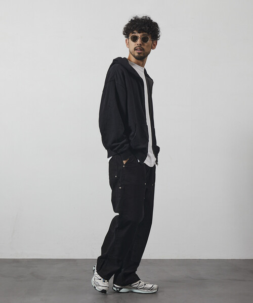 Firsthand(ファーストハンド)の「Firsthand/ファーストハンド 配色 リラックスフィット ダブルジップフーディ / ダブルフェイス ジップアップ フーディ(パーカー・メンズ・グレー/チャコールグレー/ブラック・M/L)」の19枚目の写真