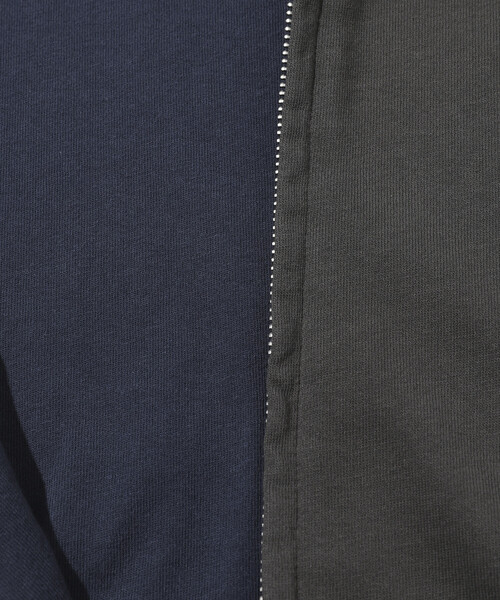 Firsthand(ファーストハンド)の「Firsthand/ファーストハンド 配色 リラックスフィット ダブルジップフーディ / ダブルフェイス ジップアップ フーディ(パーカー・メンズ・グレー/チャコールグレー/ブラック・M/L)」の15枚目の写真