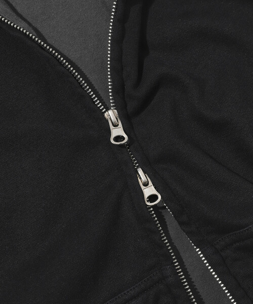 Firsthand(ファーストハンド)の「Firsthand/ファーストハンド 配色 リラックスフィット ダブルジップフーディ / ダブルフェイス ジップアップ フーディ(パーカー・メンズ・グレー/チャコールグレー/ブラック・M/L)」の7枚目の写真