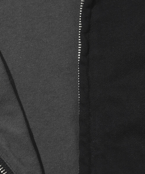 Firsthand(ファーストハンド)の「Firsthand/ファーストハンド 配色 リラックスフィット ダブルジップフーディ / ダブルフェイス ジップアップ フーディ(パーカー・メンズ・グレー/チャコールグレー/ブラック・M/L)」の5枚目の写真