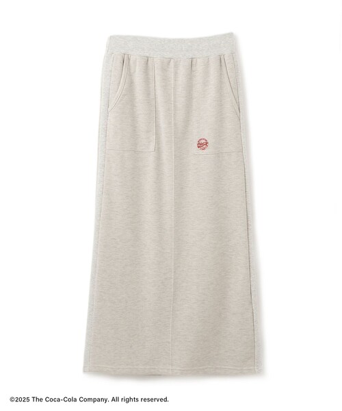 Coca Cola（コカコーラ）の「【Coca-Cola】【汗染み加工・セットアップ対応】ラメ入りミニ裏毛アイラインスカート（スカート・レディース・ライトグレー/チャコールグレー/グレー系その他・L/M）」の4枚目の写真