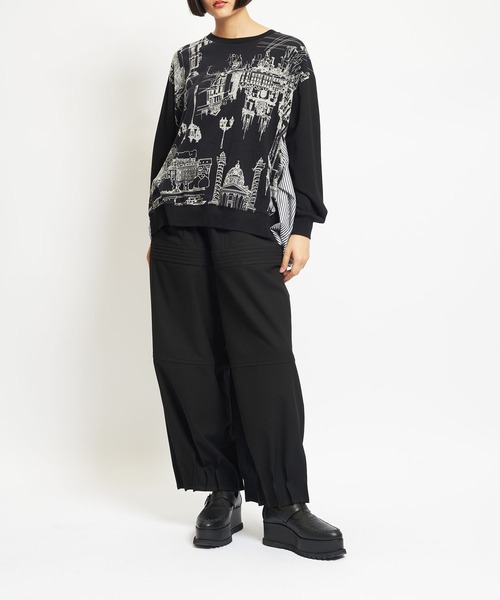 gomme(ゴム)の「サーモストレッチ ジャムタックパンツ2(その他パンツ・レディース・ブラック/チャコール・MEDIUM)」の3枚目の写真