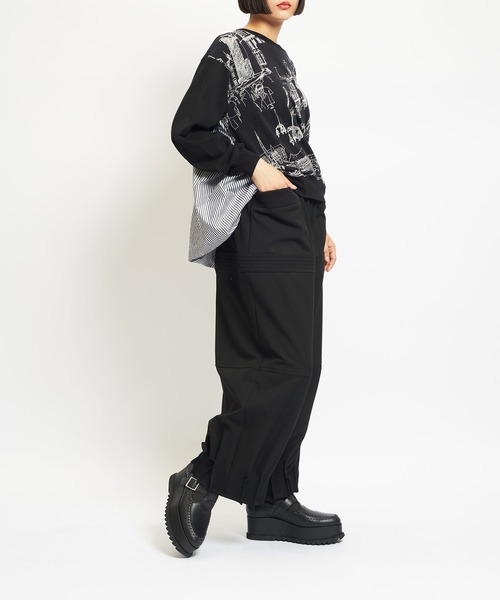 gomme(ゴム)の「サーモストレッチ ジャムタックパンツ2(その他パンツ・レディース・ブラック/チャコール・MEDIUM)」の5枚目の写真